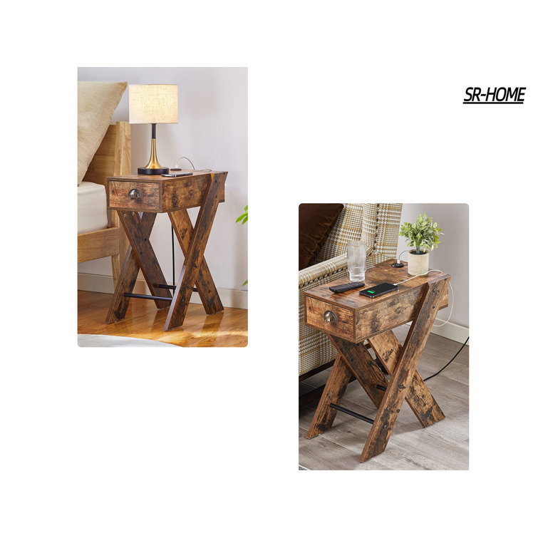 SRHOME Cross Legs End Table with Storage Wayfair Canada